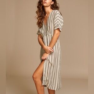 RVCA V-Neck Button-Down Midi Dress